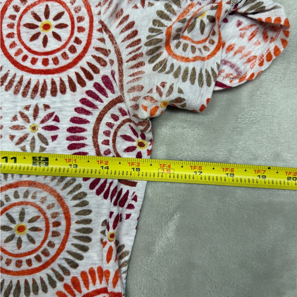 EUC LOFT Linen Size XS Multicolor Circular Pattern Top - Picture 12 of 12
